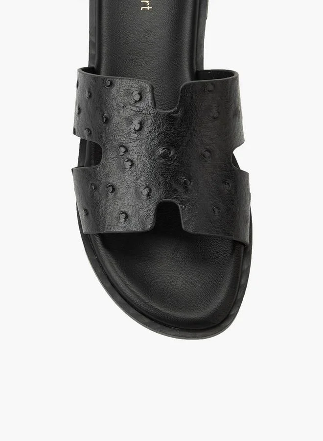 Le Confort BLACK Women Textured Slip-On Sandals for Women | Best Price UAE