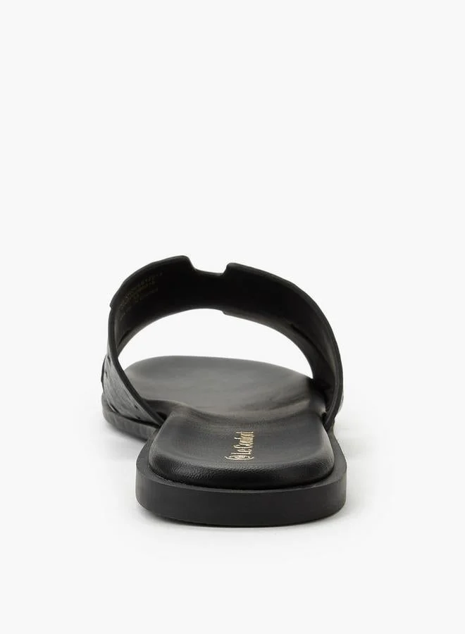 Le Confort BLACK Women Textured Slip-On Sandals for Women | Best Price UAE