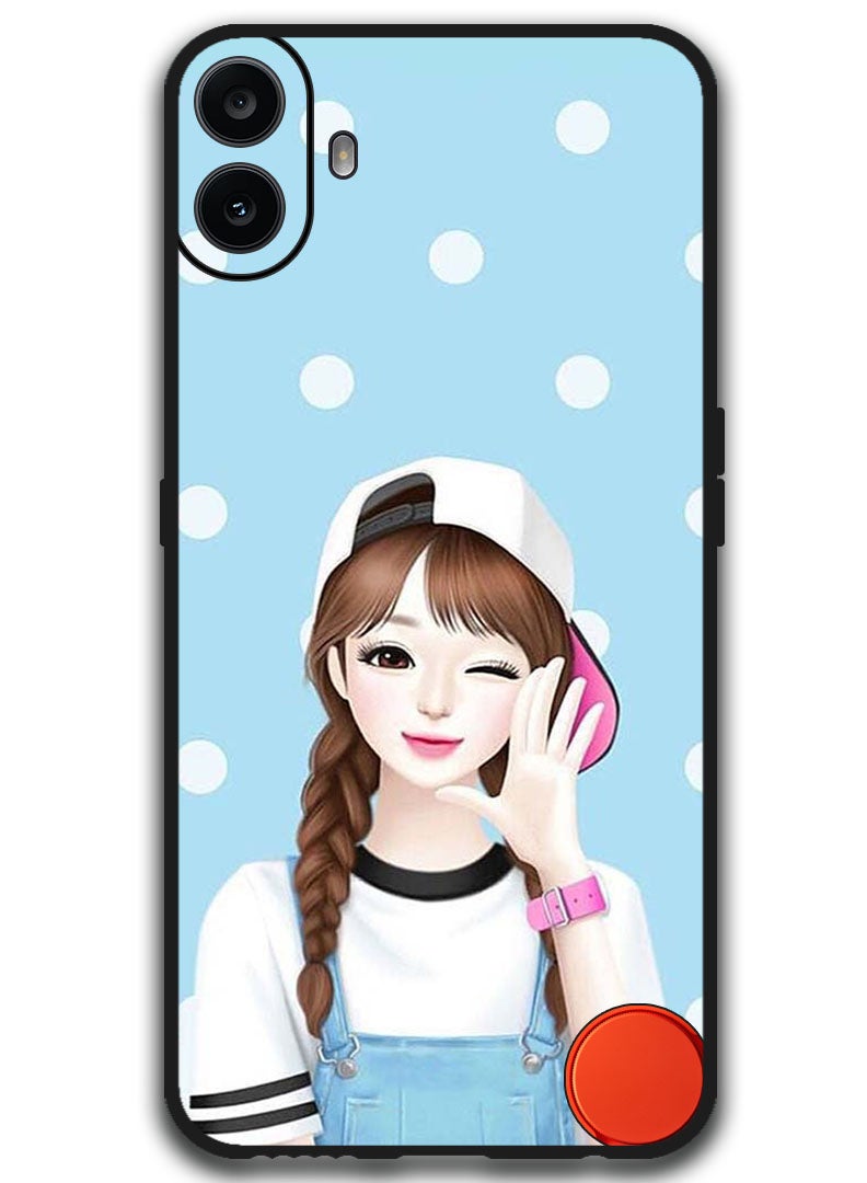 Theodor Protective Case Anti Scratch Shock Proof Bumper Cover For Nothing CMF Phone 1 Girl Wear Cap - Image 1