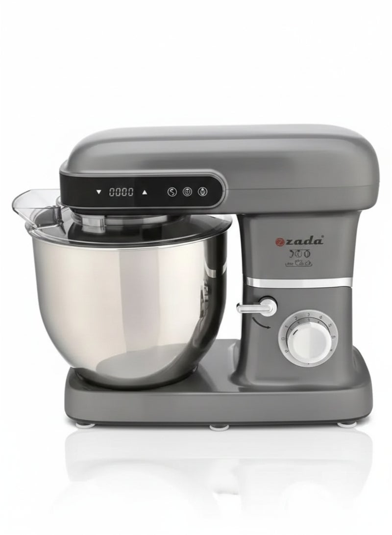 Zada Digital Stand Mixer - 10 Liters - 2200W Powerful Motor - LCD Display - Silver - Model ZMX-1022 - Image 1