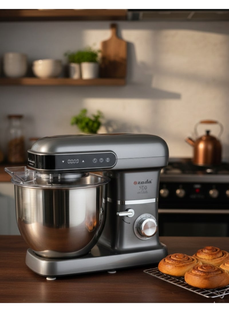 Zada Digital Stand Mixer - 10 Liters - 2200W Powerful Motor - LCD Display - Silver - Model ZMX-1022 - Image 2
