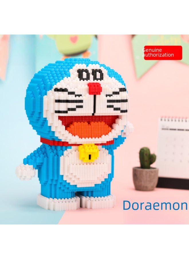 Color Puzzle Version Authentic Doraemon Adult Toys Micro Particle Building Blocks Educational Brain Teaser For Adults-Color:8817 Pen Holder Dora No. 1 - Image 3