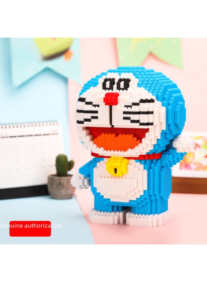 Color Puzzle Version Authentic Doraemon Adult Toys Micro Particle Building Blocks Educational Brain Teaser For Adults-Color:8817 Pen Holder Dora No. 1 - Image 4