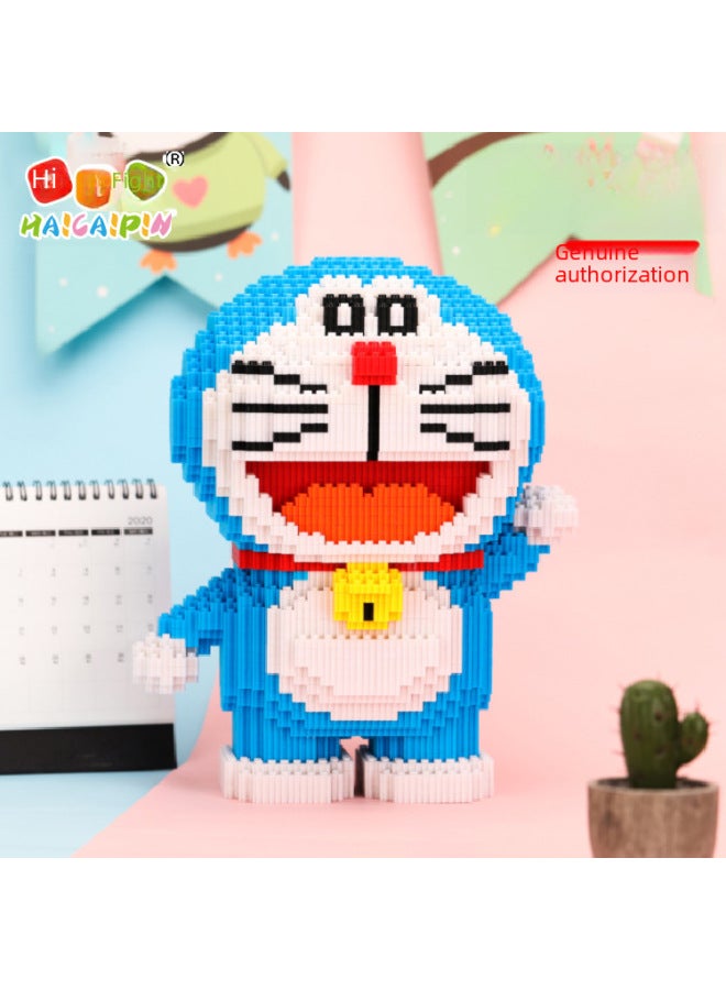 Color Puzzle Version Authentic Doraemon Adult Toys Micro Particle Building Blocks Educational Brain Teaser For Adults-Color:8817 Pen Holder Dora No. 1 - Image 2
