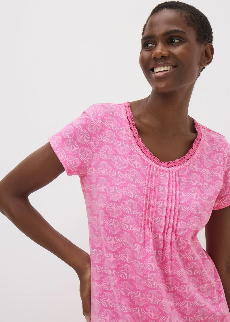 Matalan Pink Shell Lace Nightie