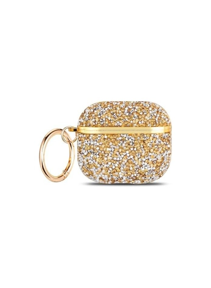 Compatible with AirPods 4 Case, Protective Glitter Hard PC Diamond Case, Compatible with AirPods 4 with Active Noise Cancelling for Women (Gold)