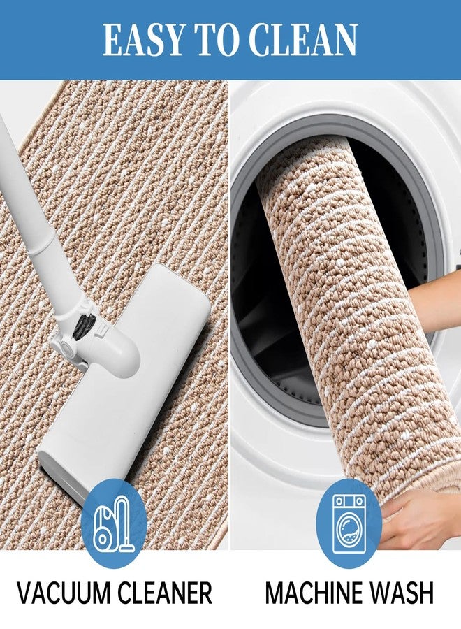 eqivei Kitchen Rugs Washable Non-Skid 2-Piece Set, 20"x47" + 20"x32" Absorbent Soft Floor Mats for Kitchen Sink & Entryway, Decorative Runner, Easy Clean Anti-Fatigue Comfort (Beige) - Image 5
