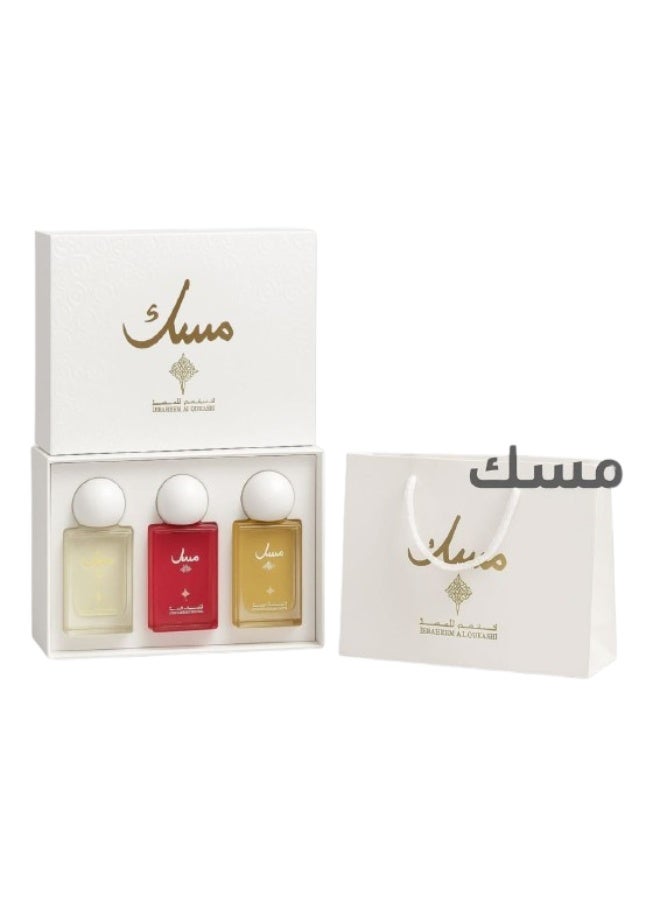 IBRAHEEM AL.QURASHI Ibrahim Al Qurashi Musk Collection Box - 3 Perfumes (Vanilla - White - Pomegranate) | - Image 1