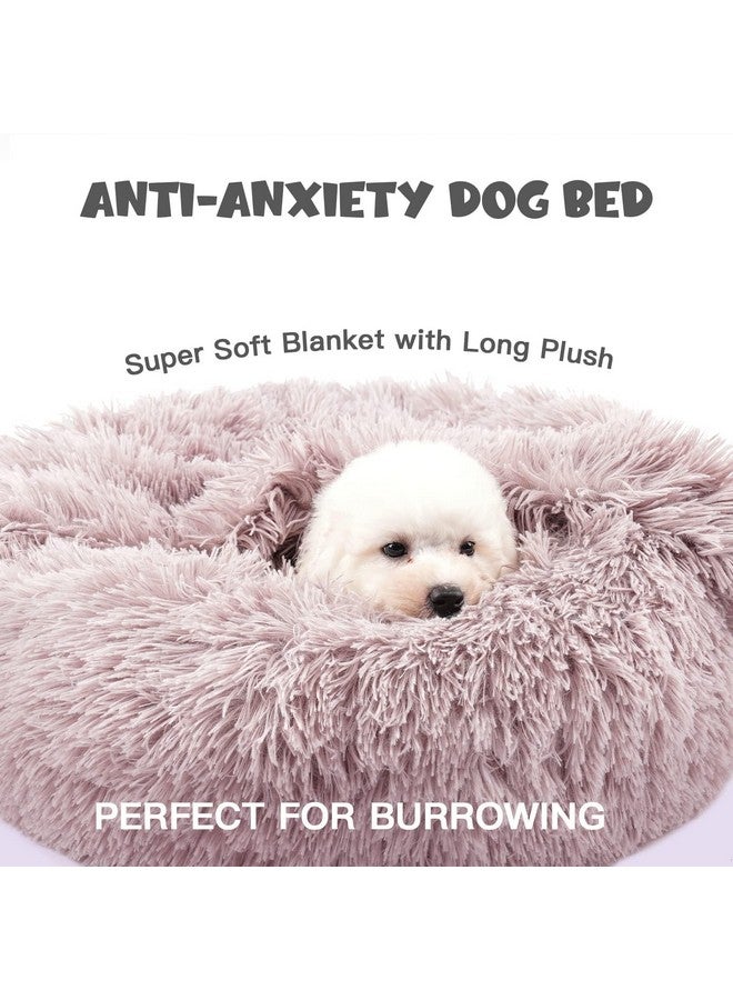 هايماكس أسرّة هيماكس للكلاب الصغيرة، أسرّة دونات للكلاب مع بطانية، سرير مريح للكلاب قابل للغسل (20 بوصة/26 بوصة/35 بوصة) بيج - Image 3