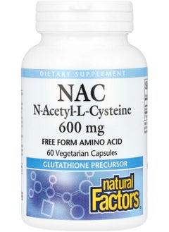 NAC N-Acetyl-L-Cysteine 600 mg 60 Vegetarian Capsules