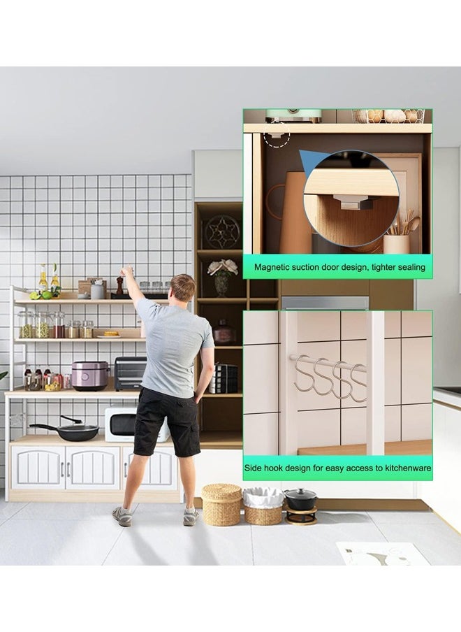 Generic - Kitchen Storage Shelf Multi Function Microwave Oven Stand Kitchen Rack High-Quality Density Board Kitchen Practical Storage Rack With Cabinet Kitchen Organizer Shelf For Utensils Vegetable Fruit - Image 1