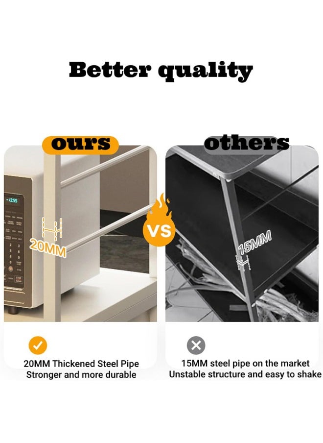 Generic - Kitchen Storage Shelf Multi Function Microwave Oven Stand Kitchen Rack High-Quality Density Board Kitchen Practical Storage Rack With Cabinet Kitchen Organizer Shelf For Utensils Vegetable Fruit - Image 1
