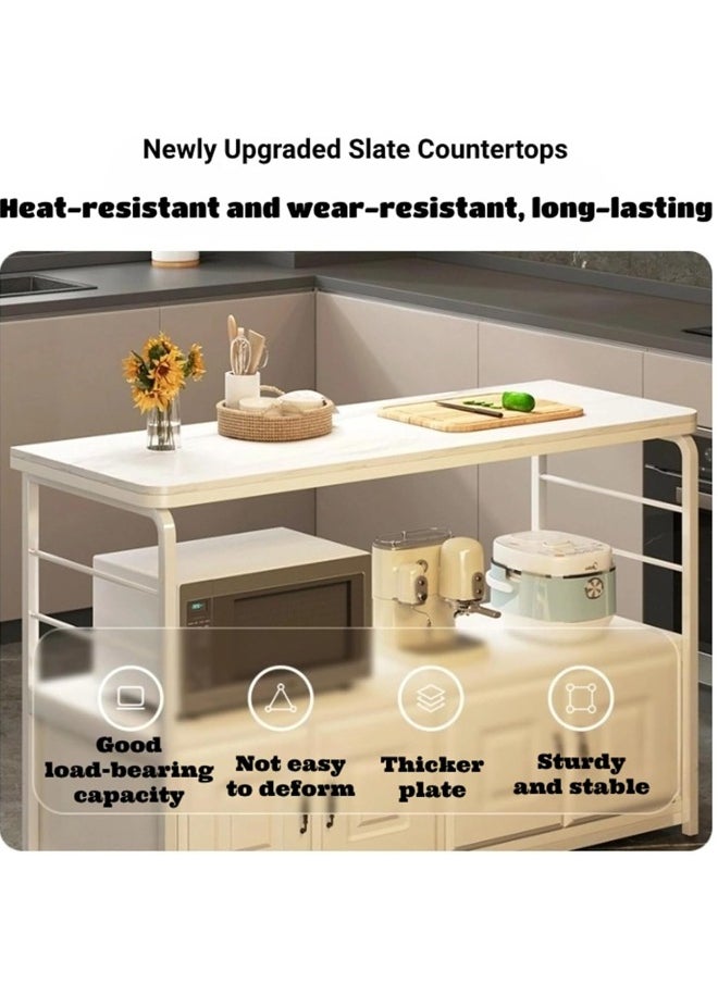 Generic - Kitchen Storage Shelf Multi Function Microwave Oven Stand Kitchen Rack High-Quality Density Board Kitchen Practical Storage Rack With Cabinet Kitchen Organizer Shelf For Utensils Vegetable Fruit - Image 1