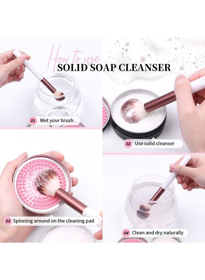 DUcare Makeup Brush Cleaner Shampoo Soap Solid Brush Cleaning Mat Removes Cosmetic Color Brush Cleaner Pad for Cleaning Makeup Sponges Brushes - Image 2