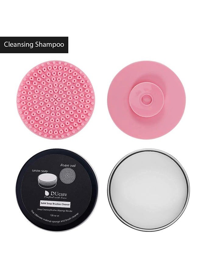 DUcare Makeup Brush Cleaner Shampoo Soap Solid Brush Cleaning Mat Removes Cosmetic Color Brush Cleaner Pad for Cleaning Makeup Sponges Brushes - Image 3