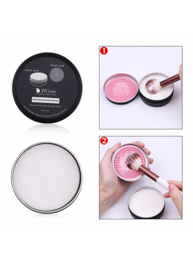 DUcare Makeup Brush Cleaner Shampoo Soap Solid Brush Cleaning Mat Removes Cosmetic Color Brush Cleaner Pad for Cleaning Makeup Sponges Brushes - Image 5