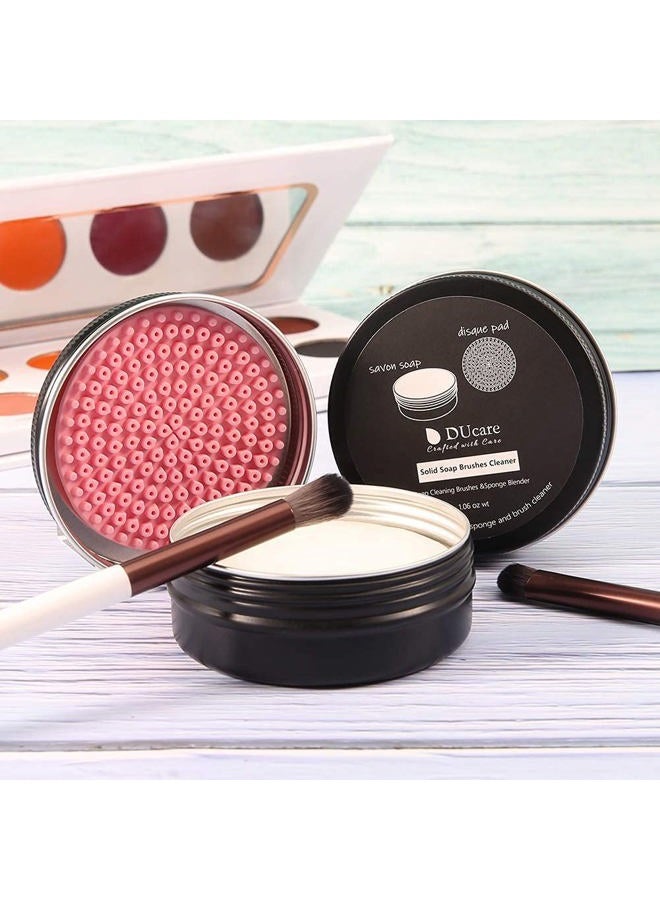 DUcare Makeup Brush Cleaner Shampoo Soap Solid Brush Cleaning Mat Removes Cosmetic Color Brush Cleaner Pad for Cleaning Makeup Sponges Brushes - Image 4