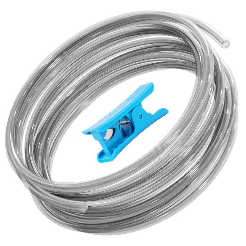 RED REX Ultra-Smooth PTFE Tube for 1.75mm filament with Cutter for Extruder,2.5mm IDx4mm OD Length 5M Bowden Tube Compatible with Bambu Lab A1/A1 mini/P1P/P1S/X1C and K1/K1 Max/Ender 3 V3 (Transparent Grey) - Image 1