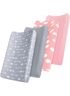 Biloban Biloban Changing Pad Cover Girl, Diaper Changing Pad Covers 4 Pack, Fitted Baby Changing Table Sheets for 32''×16'' Change Table Pad, Cradle & Bassinet Sheets, Soft & Breathable  - Image 1
