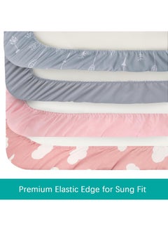 Biloban Biloban Changing Pad Cover Girl, Diaper Changing Pad Covers 4 Pack, Fitted Baby Changing Table Sheets for 32''×16'' Change Table Pad, Cradle & Bassinet Sheets, Soft & Breathable  - Image 4