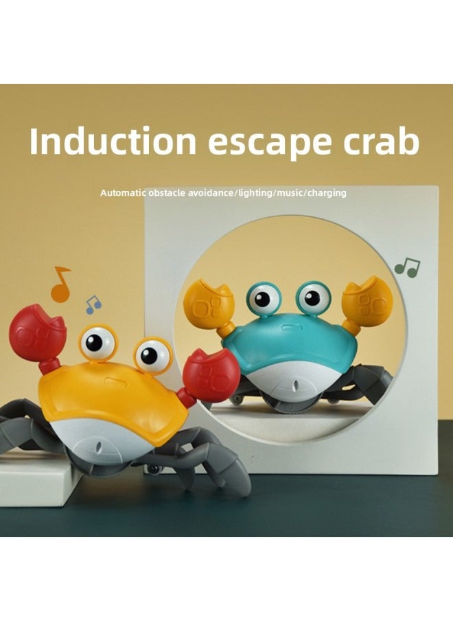 Children's Electric Induction Escape Crab Toy Baby Crawling Guide Toy 1-3 Years Old Educational Popular Online-Color:(Color Box) Orange-electric Induction Crab [with Ordinary Battery]-no Light Type  - Image 4