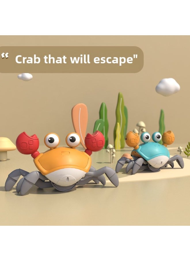 Children's Electric Induction Escape Crab Toy Baby Crawling Guide Toy 1-3 Years Old Educational Popular Online-Color:(Color Box) Orange-electric Induction Crab [with Ordinary Battery]-no Light Type  - Image 3