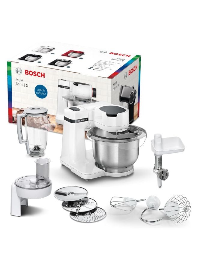 BOSCH MUM Series 2 Kitchen Machine, 3.8L Bowl | Your Compact Baking Powerhouse MUMS2EW30G white - Image 1