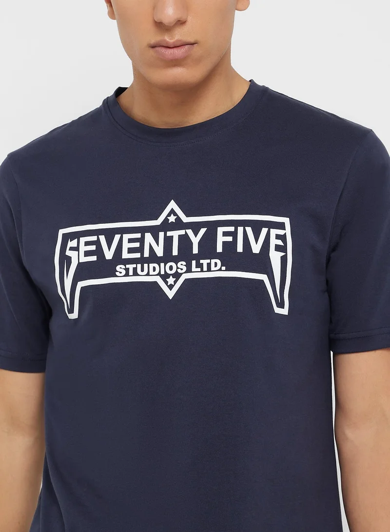 Seventy Five Graphic Print Oversized T-Shirt