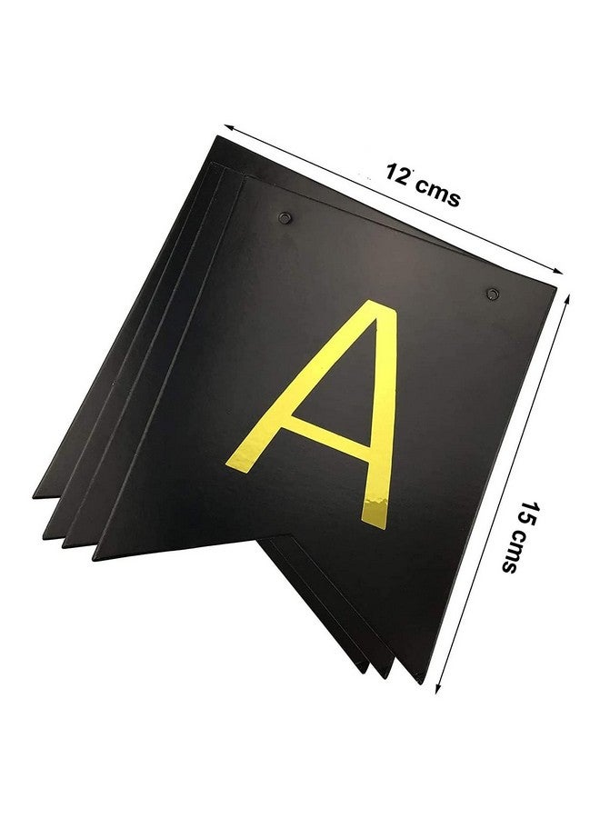 SHANAYA Happy Birthday Hanging Bunting Banner for Decorations Items Party Supplies (Black Gold) - Image 4