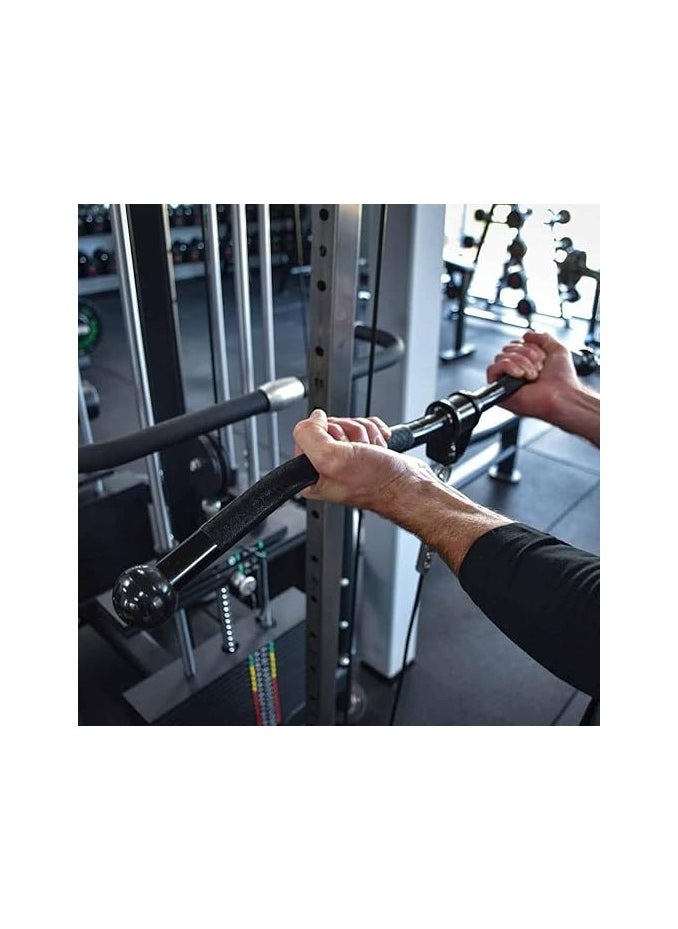 Generic - Curl Bar Cable Attachment - Black Row Handle, Straight Bar Cable Machine Accessories Attachment, Lat Pull Down V Bar for Weight Workout - Image 1