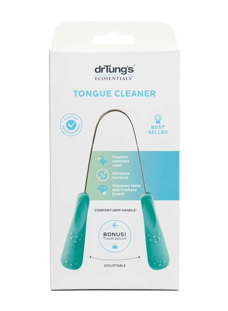 drTung's DrTung's Stainless Steel Tongue Scraper - Tongue Cleaner for Adults, Kids, Freshens Breath, Comfort Grip Handle- Tongue Scraper & Travel Case (1 Pack)  - Image 1