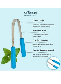 drTung's DrTung's Stainless Steel Tongue Scraper - Tongue Cleaner for Adults, Kids, Freshens Breath, Comfort Grip Handle- Tongue Scraper & Travel Case (1 Pack)  - Image 3