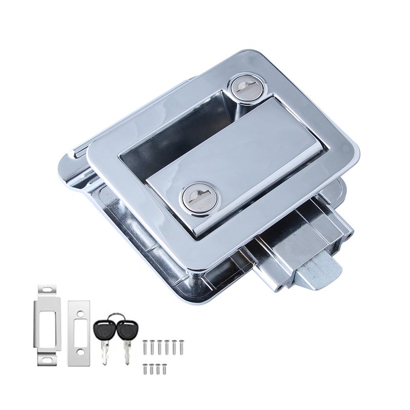 RV Door Lock Zinc Alloy Entry Door Latch Lock Replacement Kit with 2 Keys for Travel Trailer Campers RV Truck Cargo Hauler - Image 1
