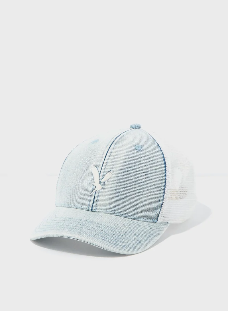 American Eagle Logo Denim Trucker Cap