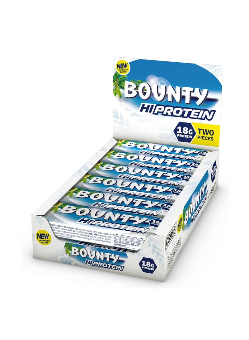 Bounty Hi Protein Coconut Bar 52g Pack of 12 - Image 1