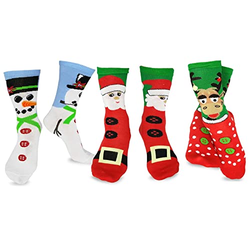 TeeHee Socks TeeHee Christmas Holiday Fun Knee High Socks for Women 3-Pairs Rugby Stripe Candy Cane - Image 1