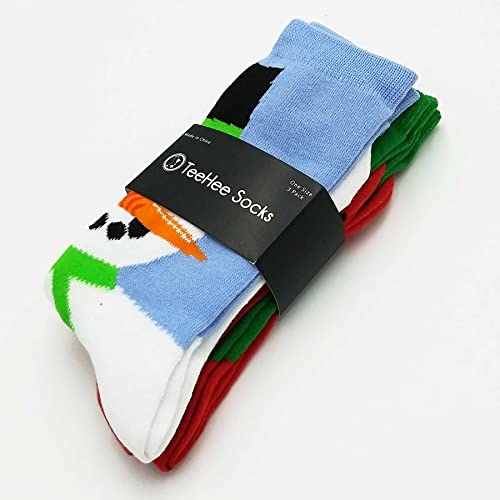 TeeHee Socks TeeHee Christmas Holiday Fun Knee High Socks for Women 3-Pairs Rugby Stripe Candy Cane - Image 3