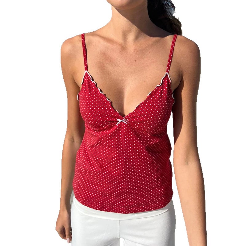European and American Style Polka Dot Camisole Top for Women 2026 Spring Summer - Image 4