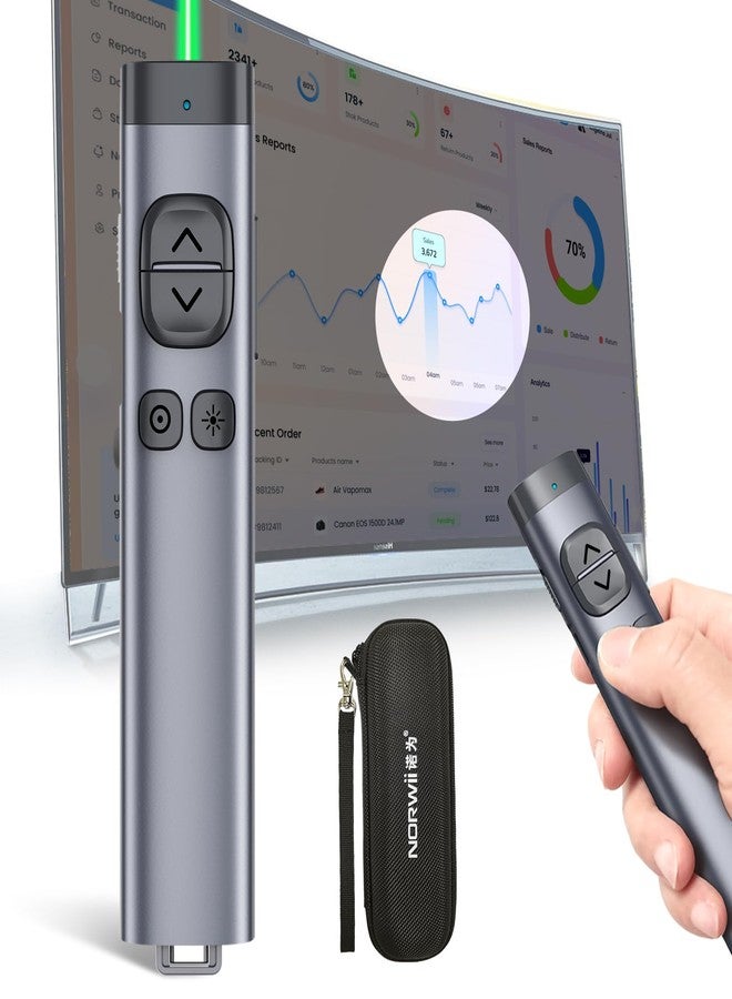 Norwii N97s TV Screen Presentation Clicker for powerpoint presentations, powerpoint clicker, Presentation Remote, Bluetooth Wireless Presenter, Digital Pointer for TV Screen Under Win/Mac - Image 1