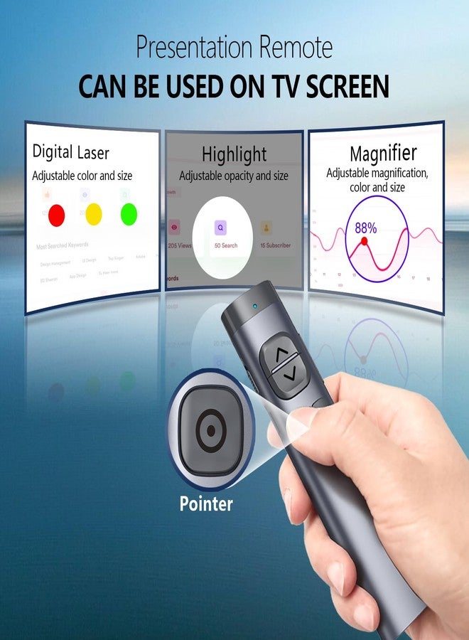 Norwii N97s TV Screen Presentation Clicker for powerpoint presentations, powerpoint clicker, Presentation Remote, Bluetooth Wireless Presenter, Digital Pointer for TV Screen Under Win/Mac - Image 2