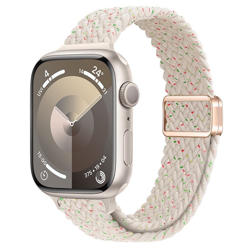 CHOiCE For Watch Series 6 40mm Slim Magnetic Buckle Nylon Braided Watch Band(Spring Sakura) - Image 1