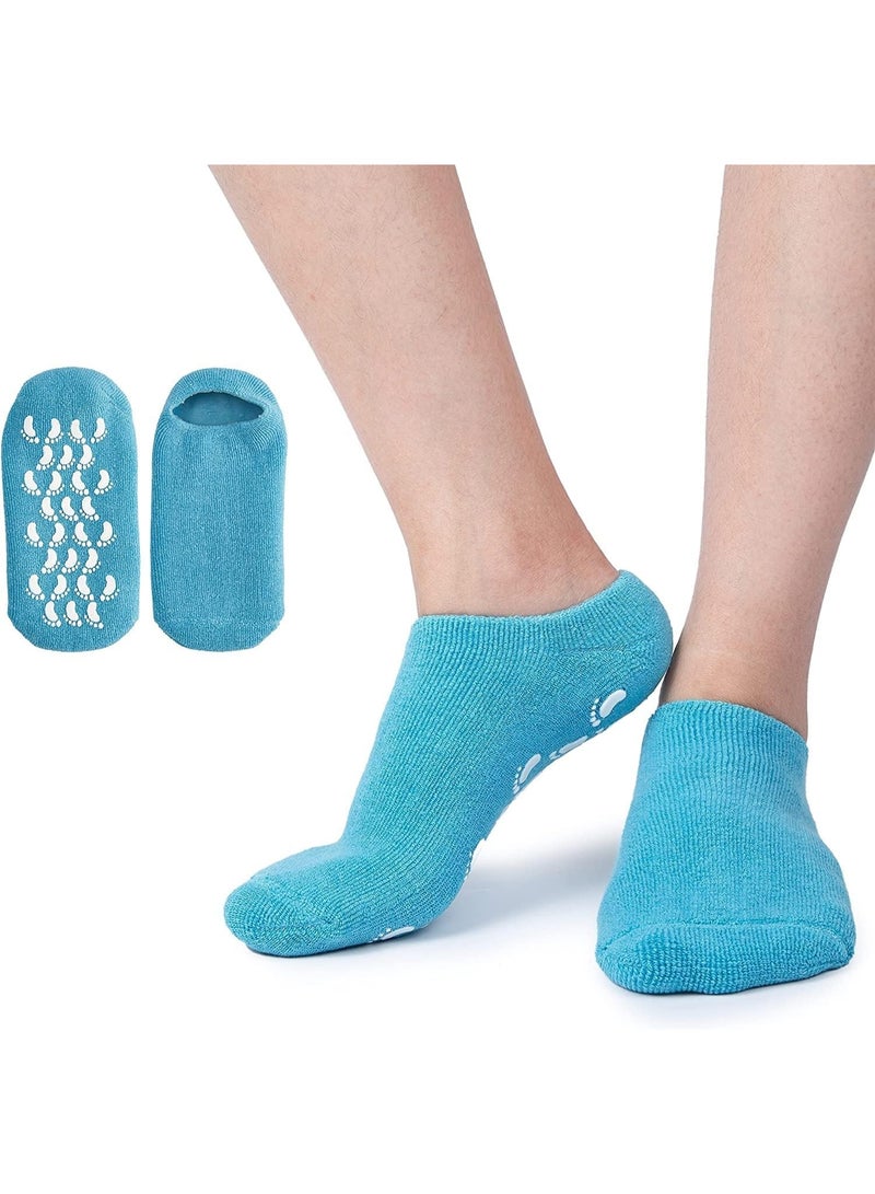 زوج واحد جوارب سيليكون جل مرطبة للكعبين والقدمين المتشققة – جوارب ناعمة للعناية العميقة بالقدمين، علاج وترطيب وتنعيم الجلد – جوارب سبا قابلة لإعادة الاستخدام للنساء والرجال، بديل قناع القدم للعناية الليلية، الاسترخاء، واستعادة نعومة القدمين - Image 1