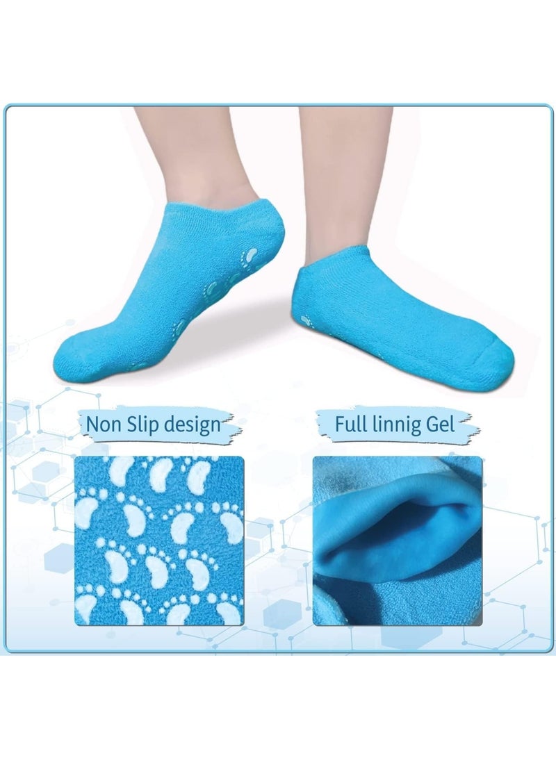 زوج واحد جوارب سيليكون جل مرطبة للكعبين والقدمين المتشققة – جوارب ناعمة للعناية العميقة بالقدمين، علاج وترطيب وتنعيم الجلد – جوارب سبا قابلة لإعادة الاستخدام للنساء والرجال، بديل قناع القدم للعناية الليلية، الاسترخاء، واستعادة نعومة القدمين - Image 4
