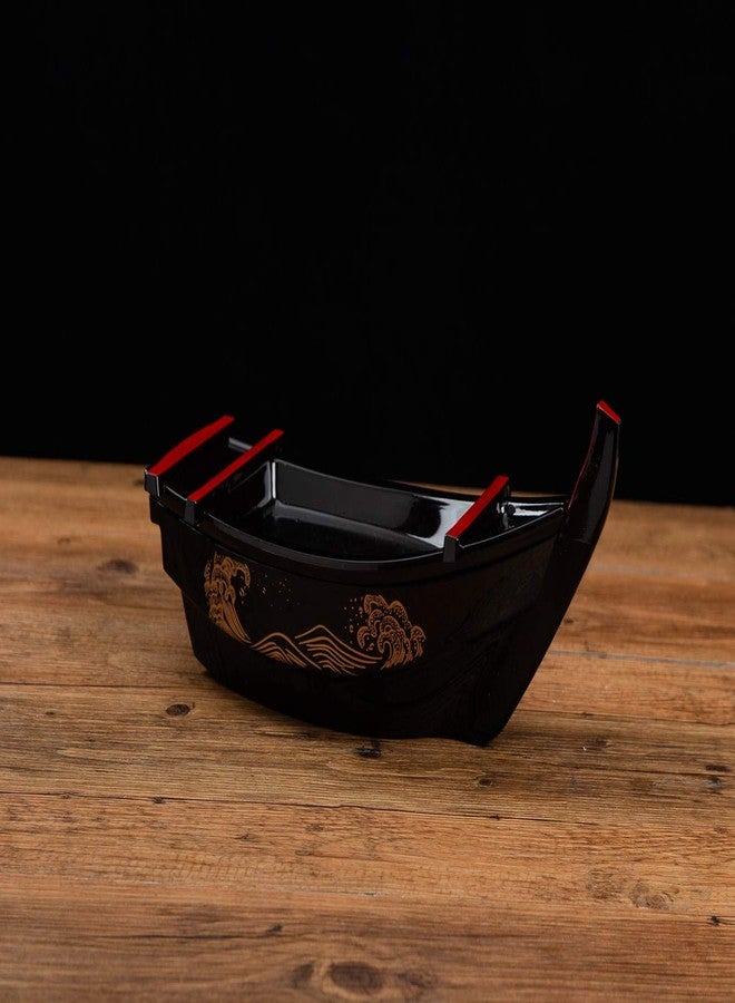 Asian Home Japanese Sashimi Sushi Boat Plate Detachable Serving Tray For Restaurant Home Dining Decorative Dinnerware Party Hosting Display Boat 14" - Image 3