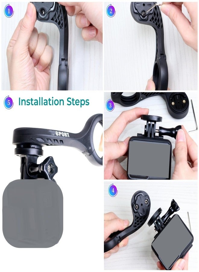 Nelbons Quick Release Sport Action Camera Mount Compatible with IGPS Port M80 Out-Front Bike Bracket Threaded Mount for Bike Lights Holder - Image 5