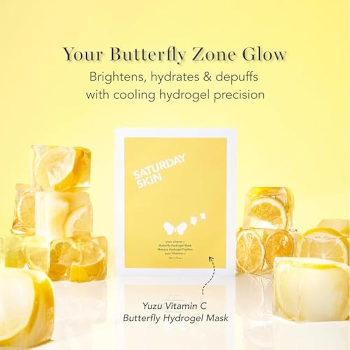 Saturday Skin Yuzu Vitamin C Hydrogel Mask, Cool Soothing Texture, Deep Hydration,Daily & Overnight Mask Suitable for All Skin Types, Korean Skincare, 4EA - Image 2