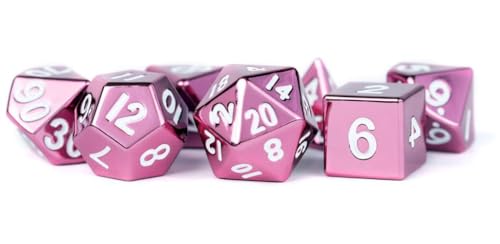 Metallic Dice Games FanRoll 16mm Metal Polyhedral DND Dice Set Pink Role Playing Game Dice for Dungeons and Dragons - Image 1