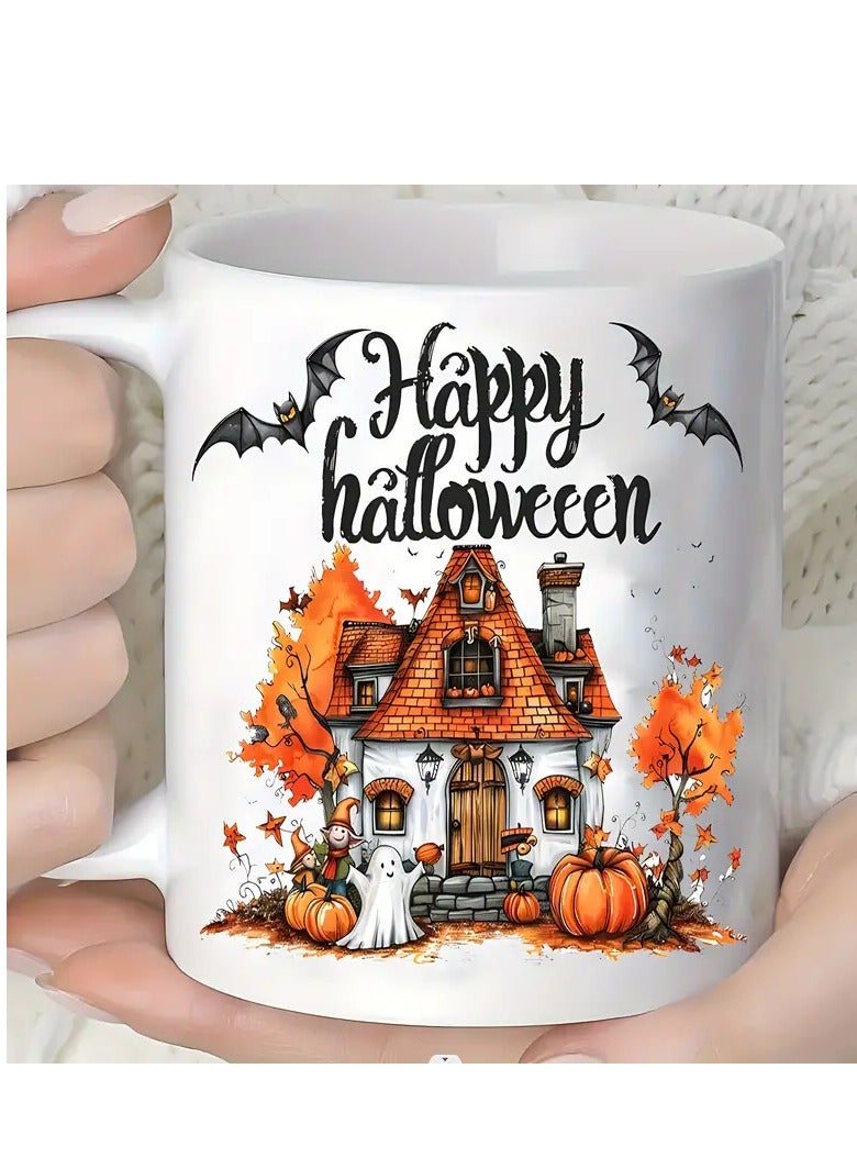 RYN Halloween Gift Themed Ceramic Mug  Reusable Coffee Tea & Milk Cup with Fun Prints  Perfect Gift for Parents Birthdays & Holidays white - Image 2