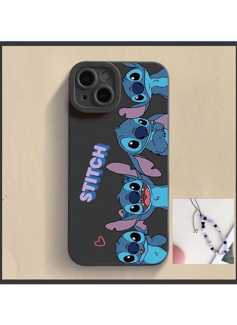 IPhone 15 mobile phone case case, with soft liquid silicone protection, scratch-proof and shock-proof accessories, ultra-thin protective back cover, comfortable touch and anti-lost mobile phone chain.