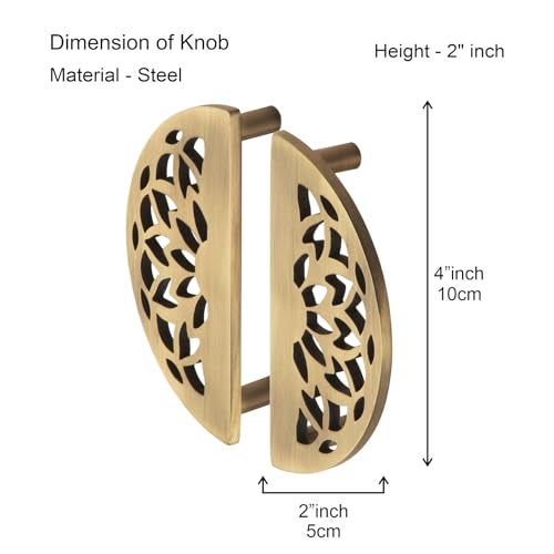 COMPASS Stainless Steel Lotus Cabinet Knobs, Drawer Pulls, Knobs for Dresser Drawers, Drawer Knobs Handle, Kitchen Knobs (Antique Finish) Pack of 4 pcs - Image 2
